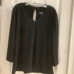 Karl Lagerfeld black tunic with built in faux pearl choker
